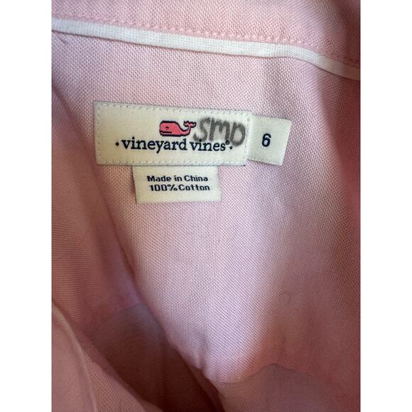 Vineyard Vines Womens Shirt Sz 6 Pink Oxford Cloth Dress Button Front Up Blouse - Picture 6 of 7